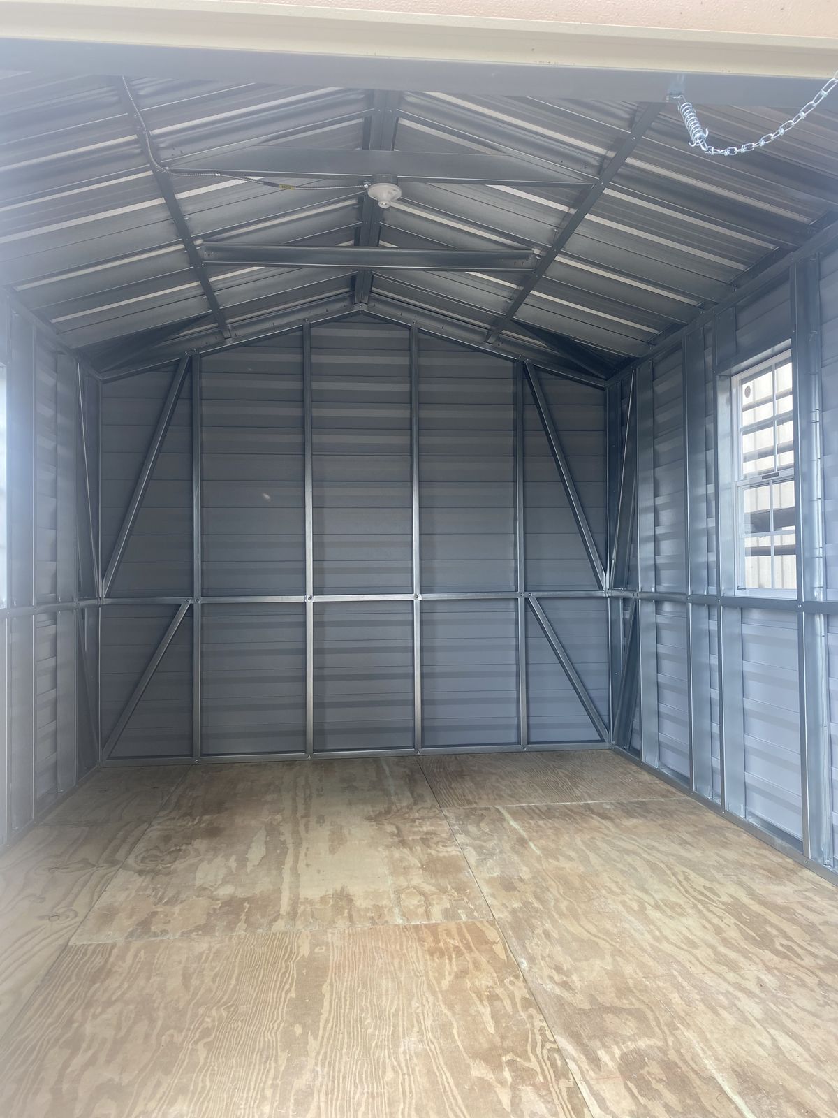 Bare metal shed before conversion